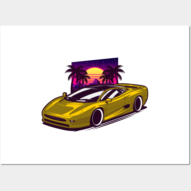 Yellow XJ220 Classic Supercar Wall Art by KaroCars